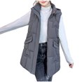 thumbnail image 5 of dazeni Women's Plus Size (L-4XL) Puffer Vest Zip Up Lightweight Long Vest Sleeveless Jackets Coats with Pockets 2024 Fashion Winter Vest, 5 of 8