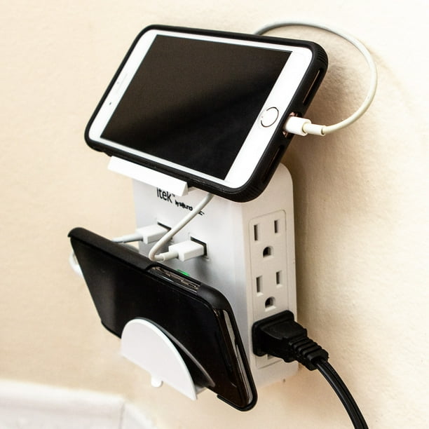 Itek Power Center Outlet Expander With USB Ports 6 Outlets In One 2