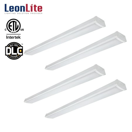 LEONLITE 4 Pack LED Shop Lights, 40W 4ft LED Wraparound lighting Fixture, 5000K