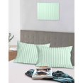 thumbnail image 5 of Green White Stripe Pillow Covers King Size 2 Pack, Modern Minimalist Geometric Striped Soft Bed Throw Pillowcases Breathable Cooling Long Lumbar Body Pillow Sham Cover for Bed Sofa 20''x36'', 5 of 7