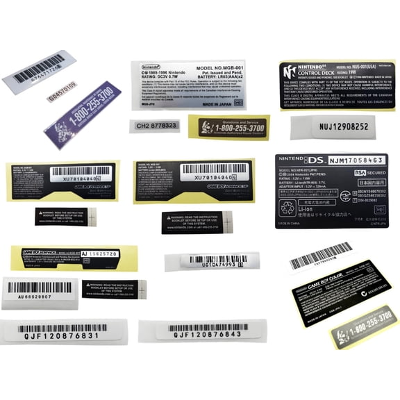 Nintendo / Game Boy Replacement Label Sticker System GBC GBA SP DS LITE 3DS GBP
