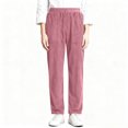 thumbnail image 6 of ClodeEU Women's Corduroy High Waisted Pants With Pockets,Elastic Waist Straight Leg Casual Pants Pink,Womens Plus S, 6 of 9