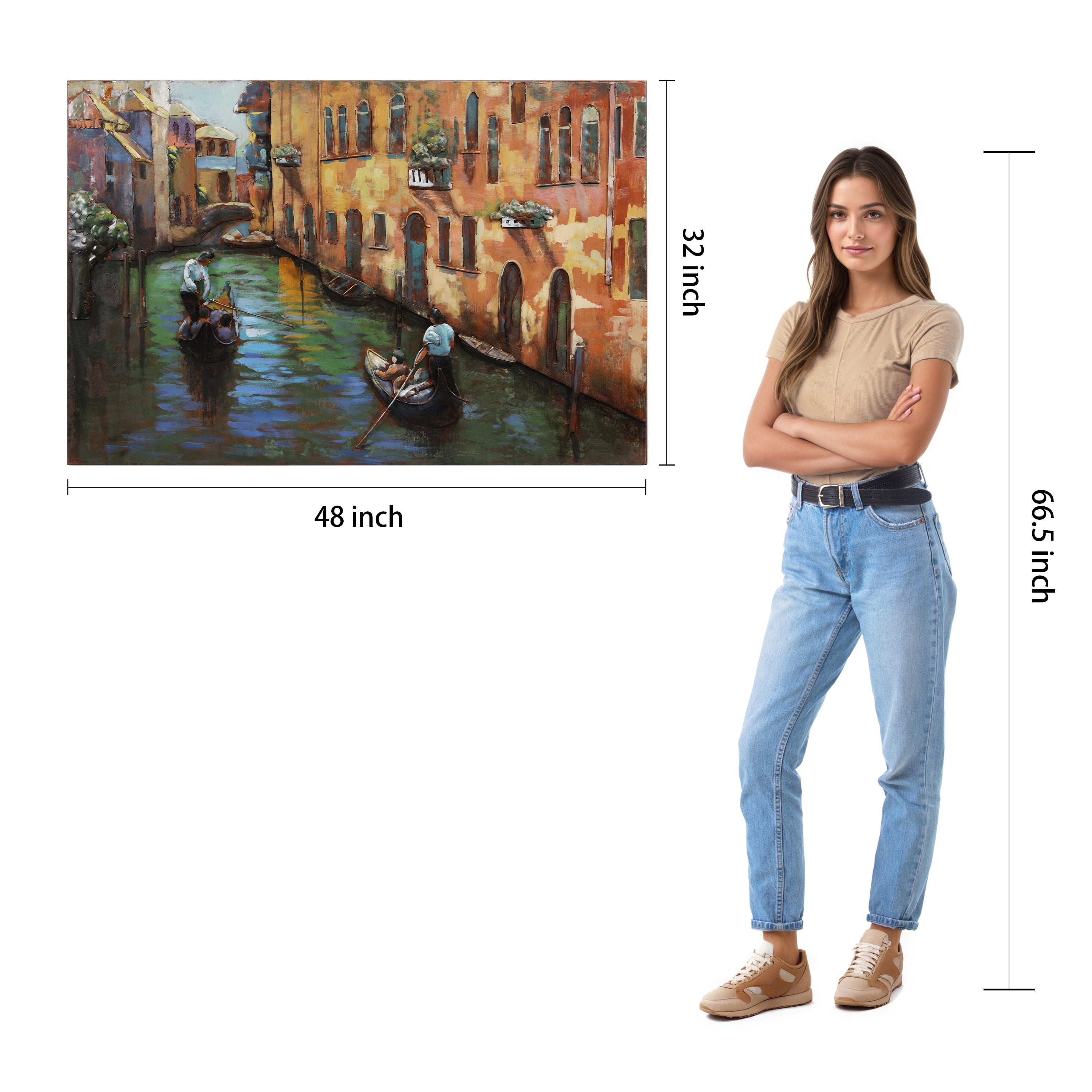 Empire Art "Venice" Mixed Media Iron Hand Painted Dimensional Wall Art