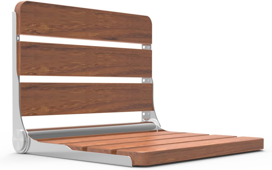 Teak Folding Shower Seat Wall Mounted,Shower Seat for Inside Shower