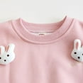 thumbnail image 4 of Ruyang Toddler Knit Sweater Long Sleeve Lined Warm Cute Bunny Crew Neck Pullover Tops Baby Girls Plain Fall Winter Clothes, 4 of 9