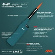 MK Mini Utility Lighter Refillable Butane, Wind-Resistant, Assorted Colors, 2 Pack