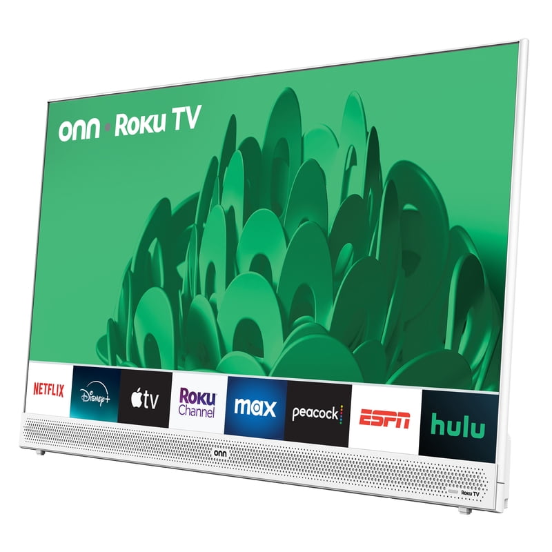 onn 32” 1080P FHD Tabletop Smart Roku TV - White, TVWTE36014318 feature detail