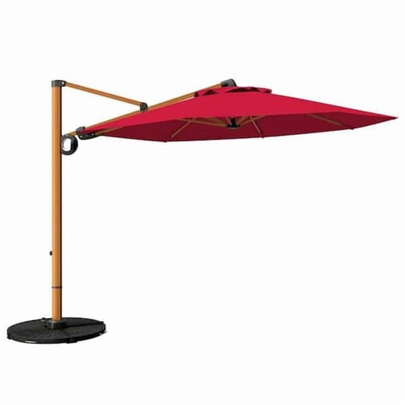 Upland MXQL-RD 10 ft. Patio Umbrella, Aluminum Cantilever with Canopy, Red