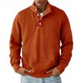 thumbnail image 6 of LTTVQM Mens Polo Long Sleeve Shirt Button Basic Solid Color Polo Shirt Classic Loose Casual Collared Shirts T-Shirt Saffron XL, 6 of 6