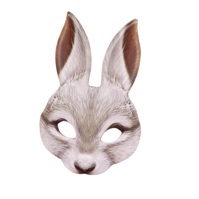 Accessoire de Costume Cosplay Demi-Visage de Pâques Rabbit Couvre-Chef Adultes Animal Blanc