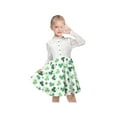 thumbnail image 2 of Girls Dress Green Floral Lace St Patrick Clover Holiday Party Long Sleeve 14 Years, 2 of 8