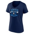 thumbnail image 2 of Women's Navy Winnipeg Jets Slapshot V-Neck T-Shirt, 2 of 3