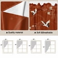 thumbnail image 5 of Japanese Style Swag Curtains for Kitchen/Bedroom/Living Room, Vintage Art Cranes Ocean Wave Red Scalloped Curtains 63 Inch Long, Rod Pocket Window Swag Topper Curtains Valances 2 Panels Set 36"x63", 5 of 8