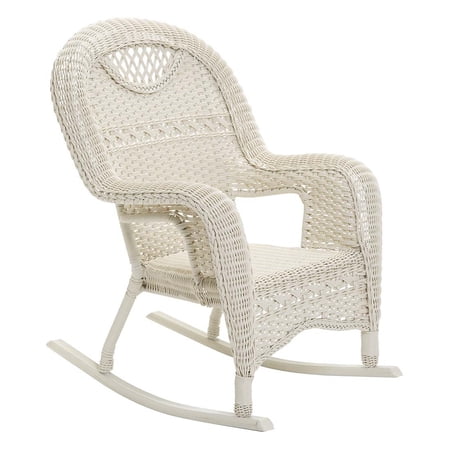 Prospect Hill Outdoor Wicker Rocker Cloud White - Walmart.com