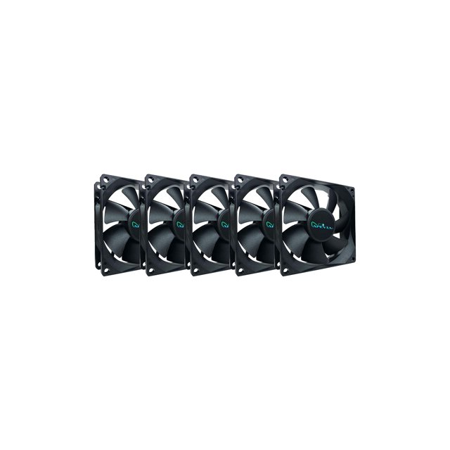 Apevia Af58S-Bk 80 Mm Molex De 4 Pines + Ventilador De Caja Negro Silencioso Para Placa Base De 3 Pines - Conecte A La Fuente De Alimentación O A La Placa Base (Paquete De 5)