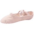 thumbnail image 4 of Danzcue Zapatilla de ballet rosa de lona con suela dividida para adultos 10 M US, 4 of 5