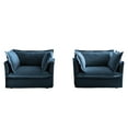 thumbnail image 5 of Single Sofa Set of 2, Chenille Sectional Sofa Armchair with Slip-cover and Pillows, Modern Deep Seat Sofa Couch with Back Cushion, Upholstered Comfortable Couch for Living Room, Apartment, Blue, 5 of 7