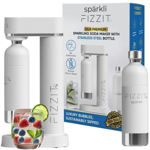 Máquina para hacer refrescos con agua carbonatada Fizzit Spärklï con botella