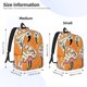 thumbnail image 2 of Disketp Halloween Flamingos print Canvas Backpack Lightweight Travel Daypack Student Rucksack Laptop Backpack-, 2 of 5