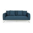 thumbnail image 1 of Canisbay Modern Fabric 3 Seater Sofa, Navy Blue and Silver, 1 of 8