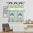 thumbnail image 4 of Kitchen Window Curtains Valance and Tier Set, Easter Day Bunny Tail Egg Spring Floral Rod Pocket Tier Curtain Valance Set, Farm Vintage Teal Wood Grain Light Filtering Cafe Curtains for Bedroom, 4 of 9