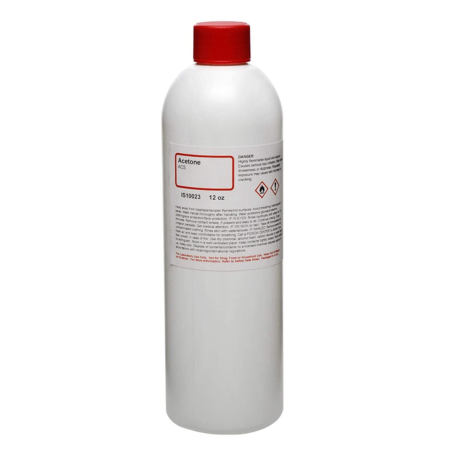 Acetone - Premium ACS Grade, 12oz - The Curated Chemical Collection, 12 oz bottle of acetone