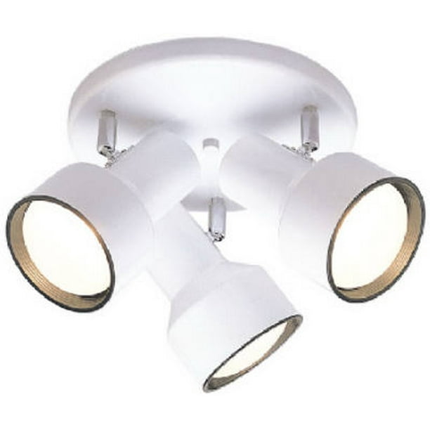 3 Light MultiDirectional Flush Mount Ceiling Fixture White Finish