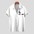 thumbnail image 3 of WREESH Men's Printed Button Down Shirts Short Sleeve Turndown Collar Tops with a Comfortable Fit and Pattern White, 3 of 5