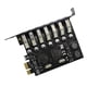thumbnail image 5 of Controlador PCI-E Injueey a USB 3.0 tarjeta extensora de 7 puertos con adaptador de alimentación, 5 of 6