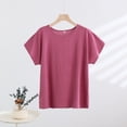 thumbnail image 2 of Edvintorg Tops for Women Loose Fit Lightweight Crew Neck Short Sleeve Casual Pullover Shirts Plus Size Women Clothes Watermelon Red XXXL, 2 of 5
