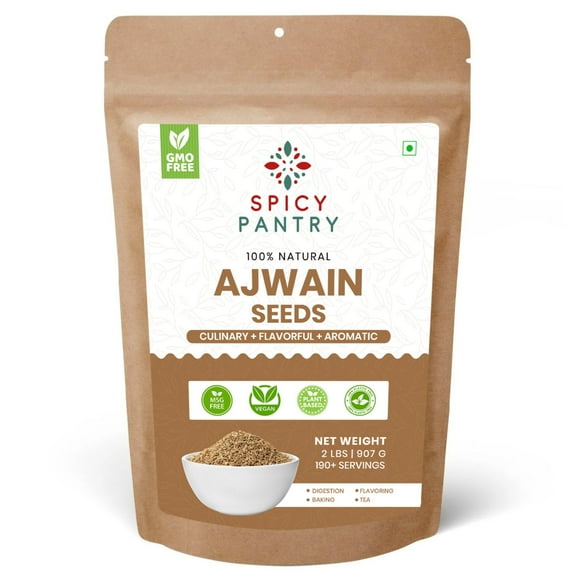 Spicy Pantry Ajwain Seeds (Carom Seeds) - Whole, Raw, Slightly Bitter - 2 Lbs Pouch