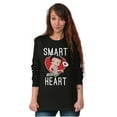 thumbnail image 5 of Betty Boop Smart with a Heart Cartoon Women's Long Sleeve T Shirt Brisco Brands X, 5 of 6
