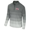 thumbnail image 2 of Men's Colosseum  Gray Mississippi State Bulldogs AI Striped Mesh Quarter-Zip Raglan Windshirt, 2 of 3