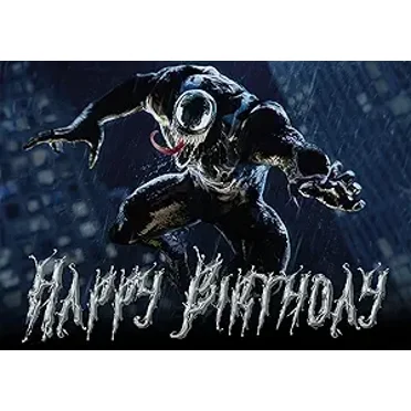 Venom Happy Birthday Edible Image Cake Topper For Quarter Sheet Cake By TNCT