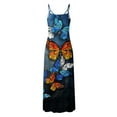 thumbnail image 4 of SMihono Robe Maxi Bohème d'Été pour Femmes Grande Taille Mode Féminine Décontractée d'Été avec Poches Sans Manches en Dentelle Imprimée Robe à Col en V Robe de Plage Évasée, 4 of 5