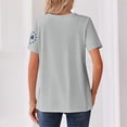 thumbnail image 4 of Trgacdwlo 250th Anniversary USA Shirt Short Sleeve Shirt Women Button V Neck Flag Print Patriotic 4th of July Women's Graphic T-Shirts Gray XXXL, 4 of 4