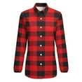 thumbnail image 4 of Buffalo Plaid Red Black Long Sleeve Blouse Woman Streetwear Casual Shirts Summer Oversize Woman Streetwear Clothing Birthday Present, 4 of 7