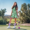 thumbnail image 3 of COEQINE Golf Ball and Hole Print Golf Dresses for Women Lightweight Breathable Sleeveless Athletic Dresses with Built in Shorts and Pockets 2 Pieces Soft Workout Outfits, L, 3 of 7