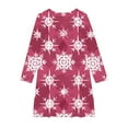 thumbnail image 4 of Generic Girls Ugly Christmas Dresses Crew Neck Snowflake Plaid Graphic Long Sleeve Flared Swing Midi Dress 4-14 Years, 4 of 4