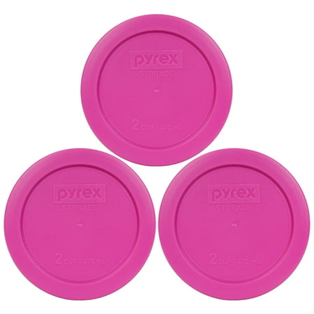 - Pyrex Replacement Lid 7200-PC Pink Round Plastic Cover (3-Pack) for Pyrex 7200 2-Cup Bowl (Sold Separately)