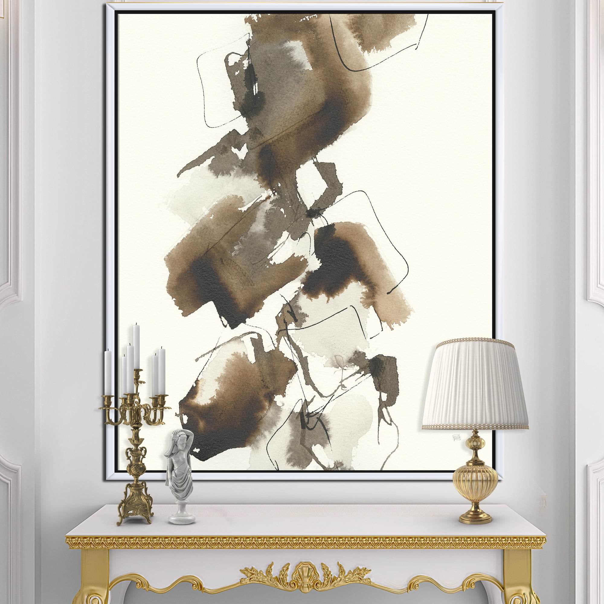 Designart ' Gold Glam Squares I ' Modern & Contemporary Framed Canvas