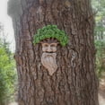 thumbnail image 3 of Whimsical Wise Old Bearded Man Tree Trunk Face Funny Fairy Garden Decor Outdoor 3D Yard Patio Art, 3 of 4