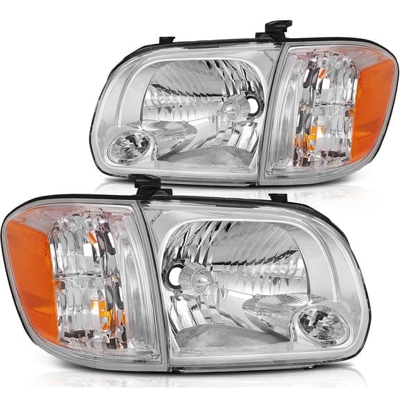 Pair For Toyota Tundra Headlight Assembly 4.0L 4.7L 2005-2006 Chrome Housing