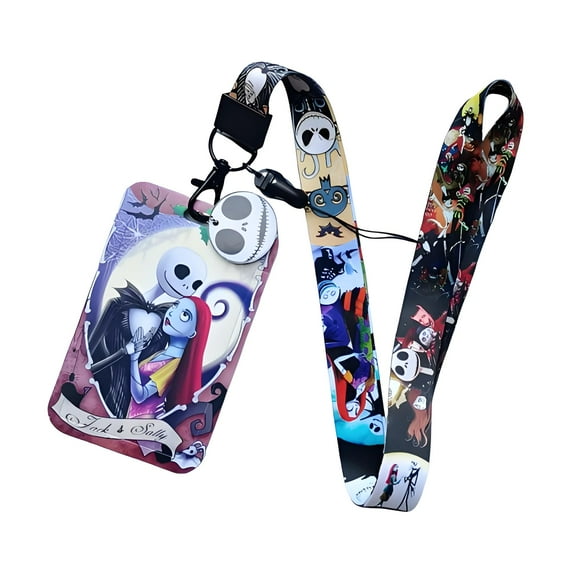 Jack and Sally Lanyards for Id Badge Holder with Retractable Badge Reel Clip, ID Card Holder with Breakaway Lanyard, Nurse Teacher Office Gifts