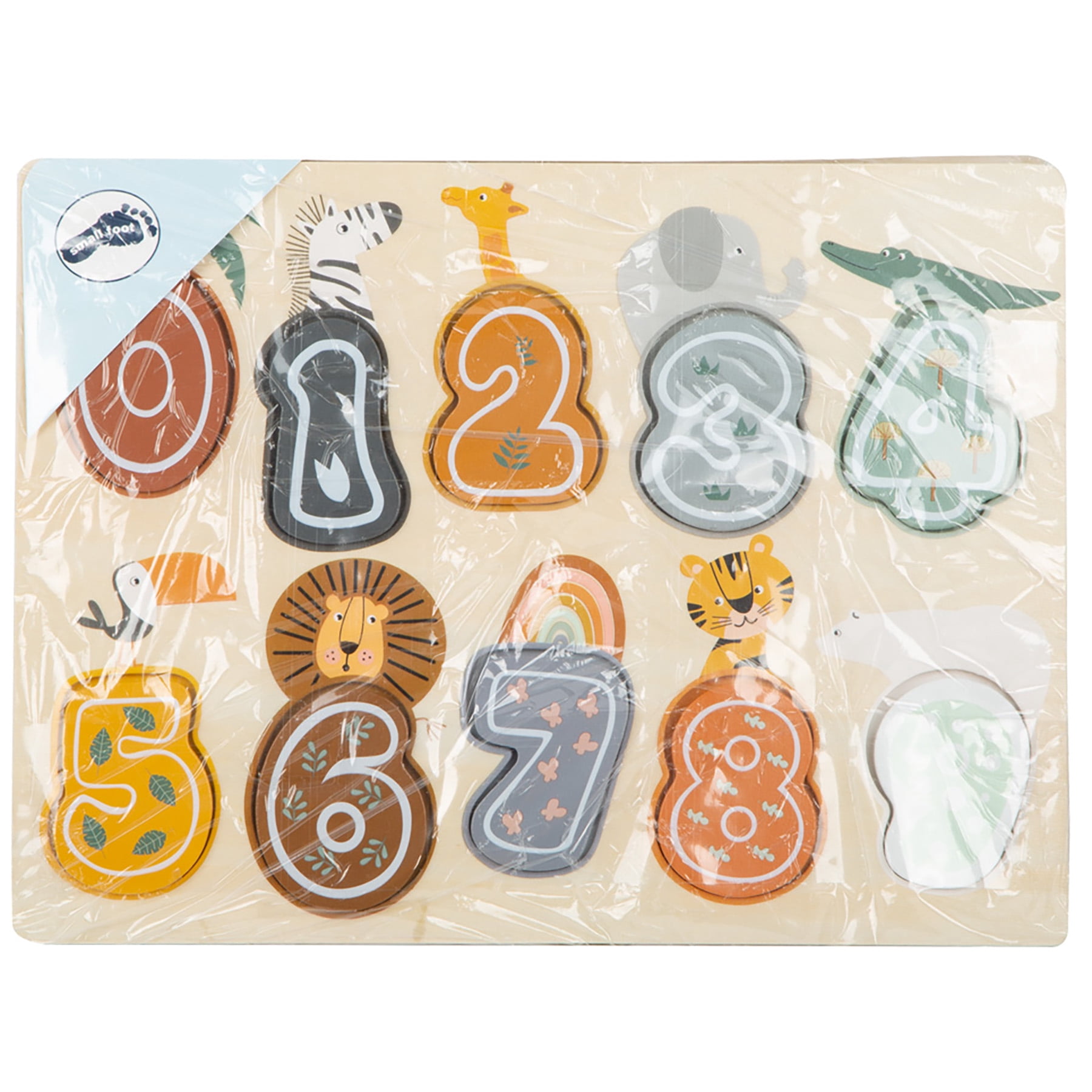Small Foot Wooden Toys Safari Themed Number Puzzle Designed for Children Ages 12+ Months