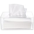 thumbnail image 2 of Caja dispensadora de pañuelos faciales, soporte de cubierta, organizador de servilletas rectangulares de acrílico transparente para baño, cocina y sala de oficina, 2 of 4