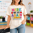 thumbnail image 4 of Godmerch Here We Go Again Funny Teacher Shirt for Women Back to School Welcome Back Cute Sacarsm Classroom Graphic Tee Gift, 4 of 7