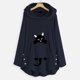 thumbnail image 1 of Pntutb - Sudadera con capucha para mujer con bordado de gato, talla grande Pntutb Pntutb-1384, 1 of 4