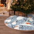 thumbnail image 5 of Disketp Happy Snowmen Snowfall Christmas Tree Skirt, Christmas Tree Decorations, Christmas Decor, Tree Mat Decoration(30-48IN)-48", 5 of 6