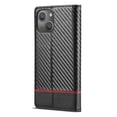 thumbnail image 3 of ELEHOLD for iPhone 14 Plus 6.7 inch 2022 Folio Case, Carbon Fiber Flexible TPU Kickstand Card Slots Cash Pocket Magnetic Buckle Full Protetcion Shockproof Flip Case for iPhone 14 Plus, Horizontal Line, 3 of 10